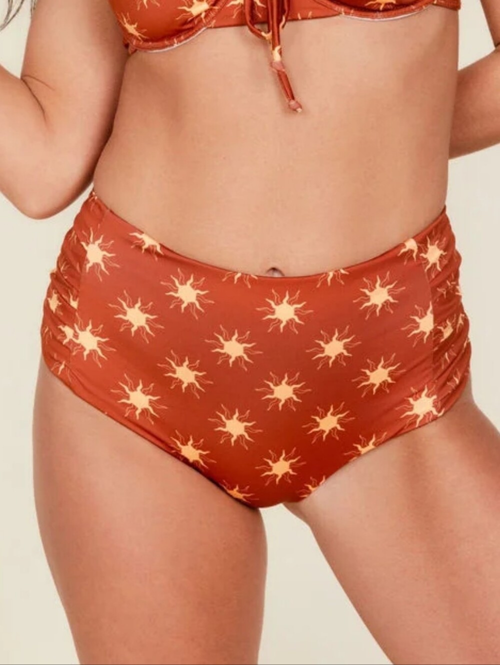 Kitty & Vibe Pleated High Waist Bottom In Solara